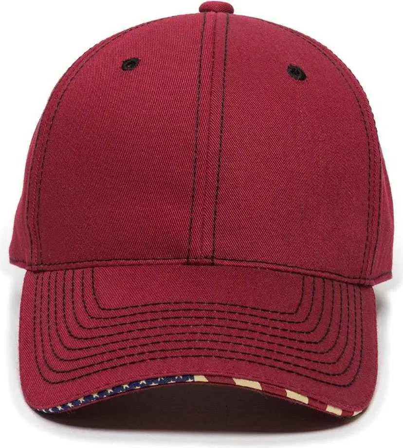 OC Sports USA-800 Adjustable Cap - Cardinal - Cardinal / 6 7/8’’ - 7 1/2’’