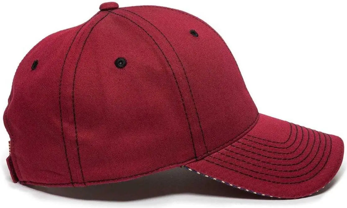 OC Sports USA-800 Adjustable Cap - Cardinal - Cardinal / 6 7/8’’ - 7 1/2’’