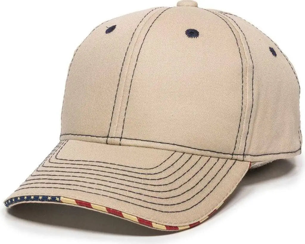 OC Sports USA-800 Adjustable Cap - Khaki - Khaki / 6 7/8’’ - 7 1/2’’