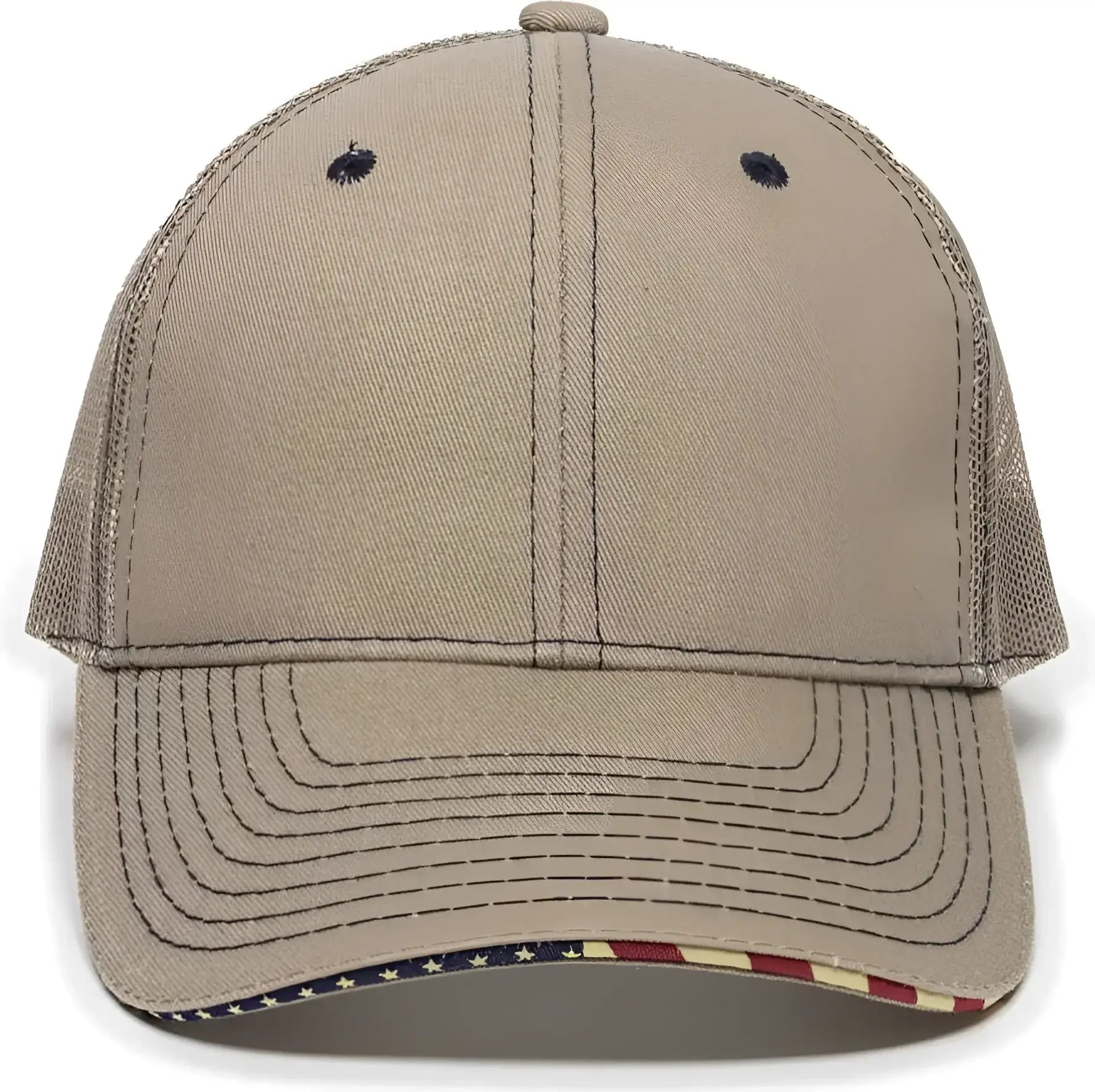 OC Sports USA-800M Adjustable Mesh Back Cap - Khaki - Khaki / 6 7/8’’ - 7 1/2’’