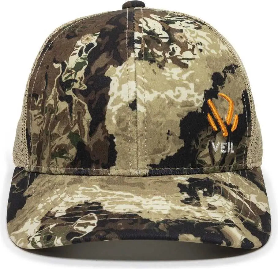 OC Sports VEIL-001 VEIL Camo Mesh Back Cap - Veil Camo Whitetail Natural - Veil Ivory / 6 7/8’’ - 7 1/2’’