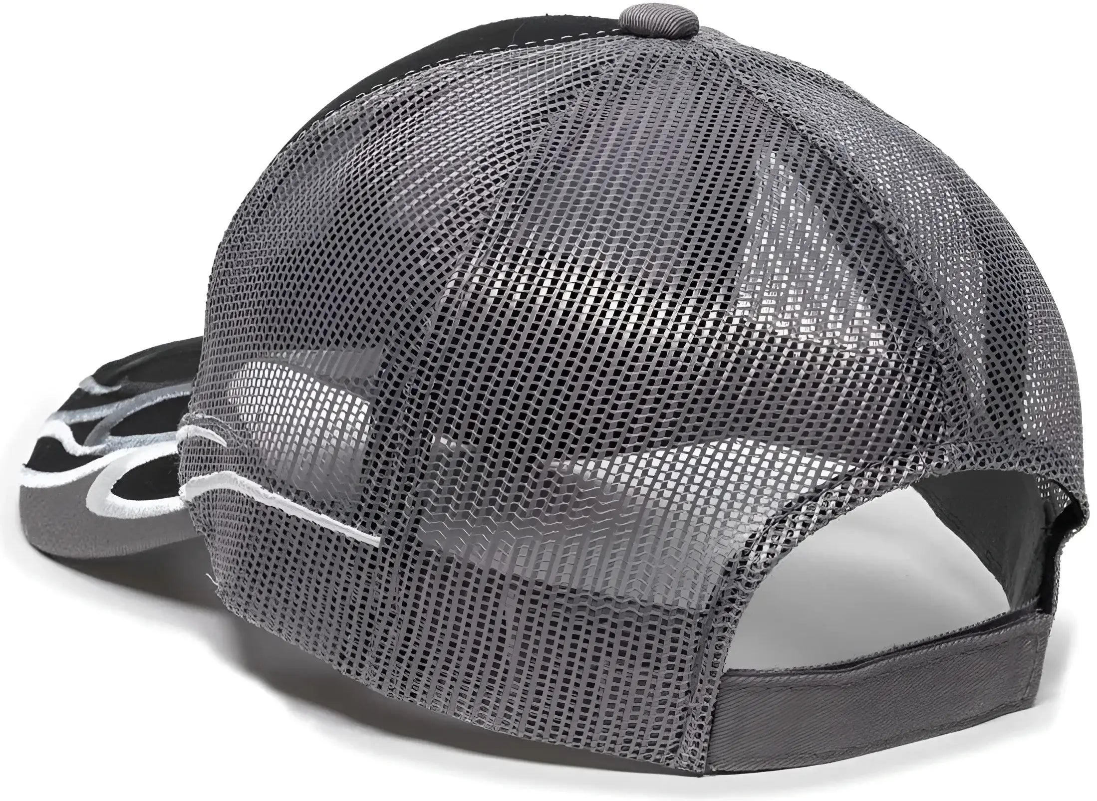 OC Sports WAV-605M Adjustable Mesh Back Cap - Black Charcoal - Black Dark Gray / 6 7/8’’ - 7 1/2’’