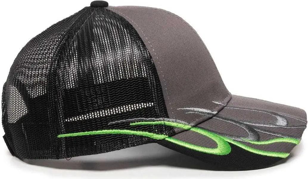 OC Sports WAV-605M Adjustable Mesh Back Cap - Charcoal Black - Dark Gray Black / 6 7/8’’ - 7 1/2’’