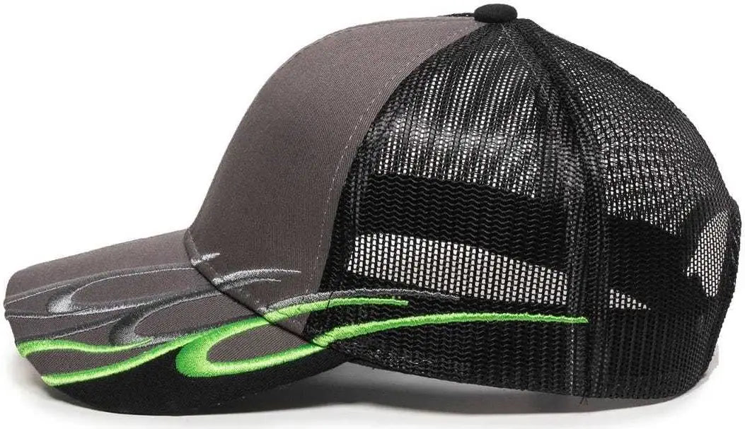 OC Sports WAV-605M Adjustable Mesh Back Cap - Charcoal Black - Dark Gray Black / 6 7/8’’ - 7 1/2’’