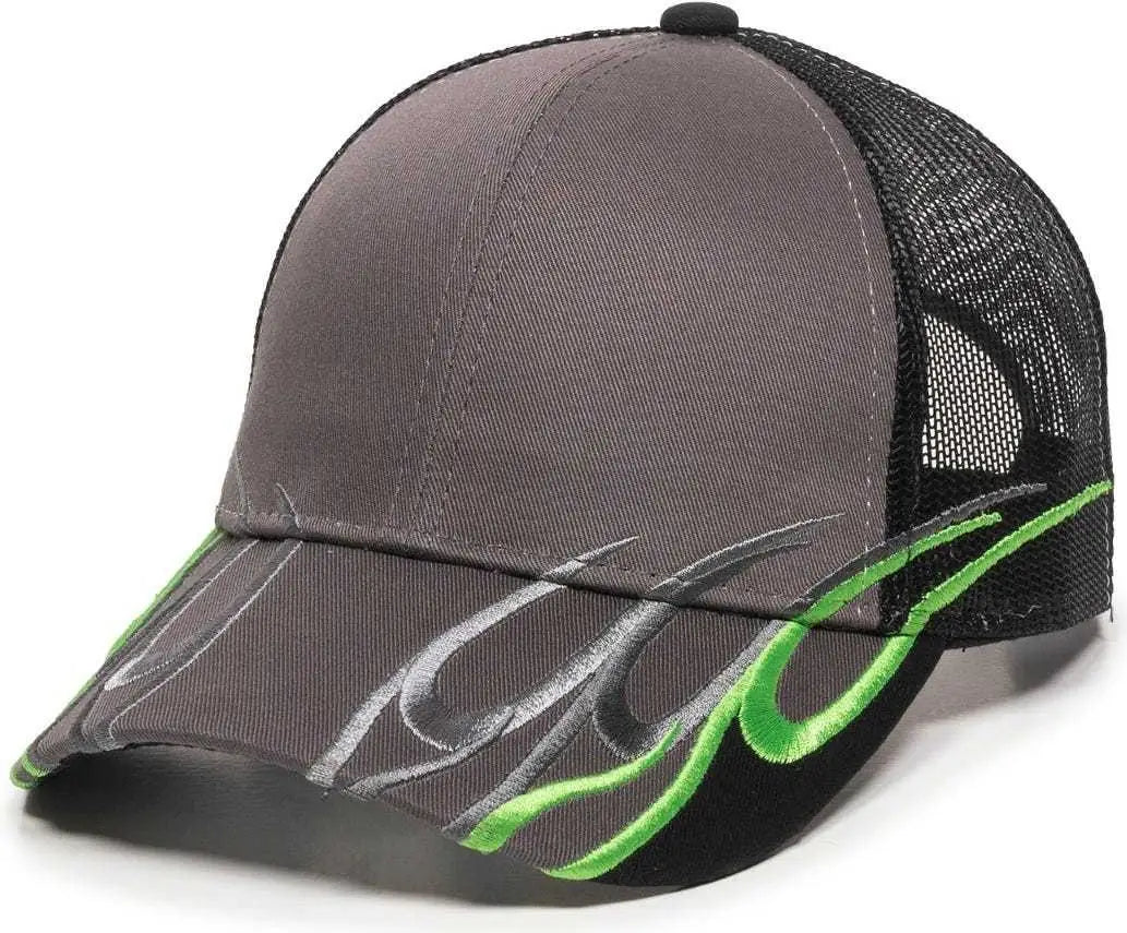 OC Sports WAV-605M Adjustable Mesh Back Cap - Charcoal Black - Dark Gray Black / 6 7/8’’ - 7 1/2’’