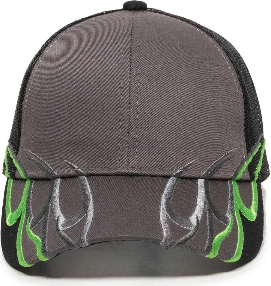 OC Sports WAV-605M Adjustable Mesh Back Cap - Charcoal Black - Dark Gray Black / 6 7/8’’ - 7 1/2’’