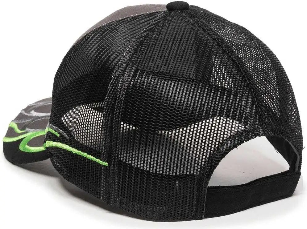 OC Sports WAV-605M Adjustable Mesh Back Cap - Charcoal Black - Dark Gray Black / 6 7/8’’ - 7 1/2’’