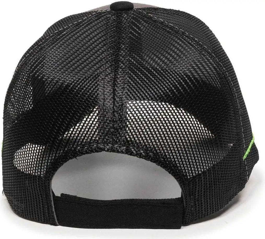 OC Sports WAV-605M Adjustable Mesh Back Cap - Charcoal Black - Dark Gray Black / 6 7/8’’ - 7 1/2’’