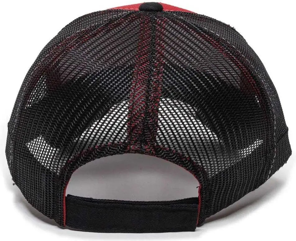 OC Sports WAV-605M Adjustable Mesh Back Cap - Red Black - Red Black / 6 7/8’’ - 7 1/2’’