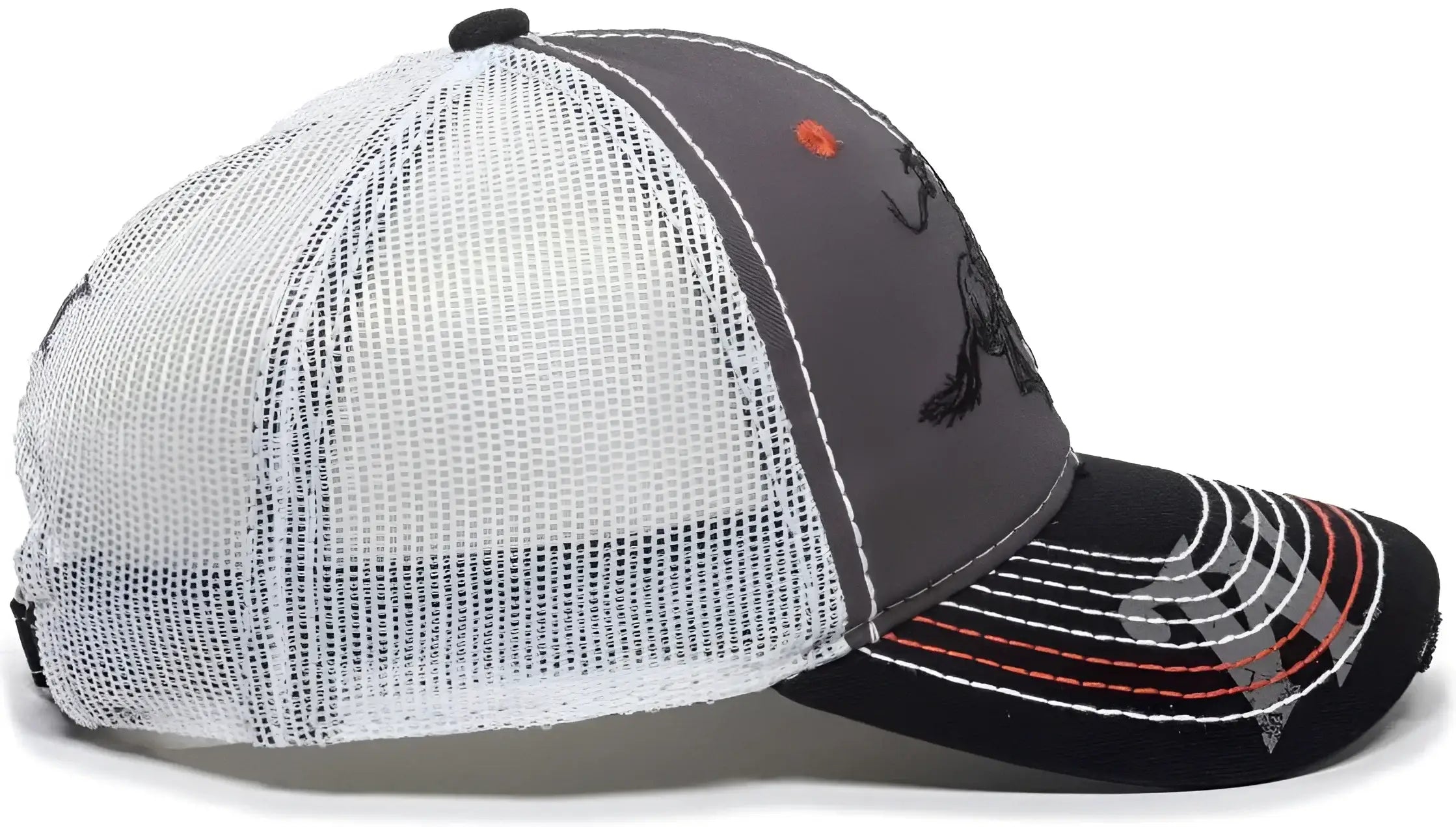OC Sports WIN35B Winchester Mesh Back Cap - Light Grey Black - Light Gray Black / 6 7/8’’ - 7 1/2’’