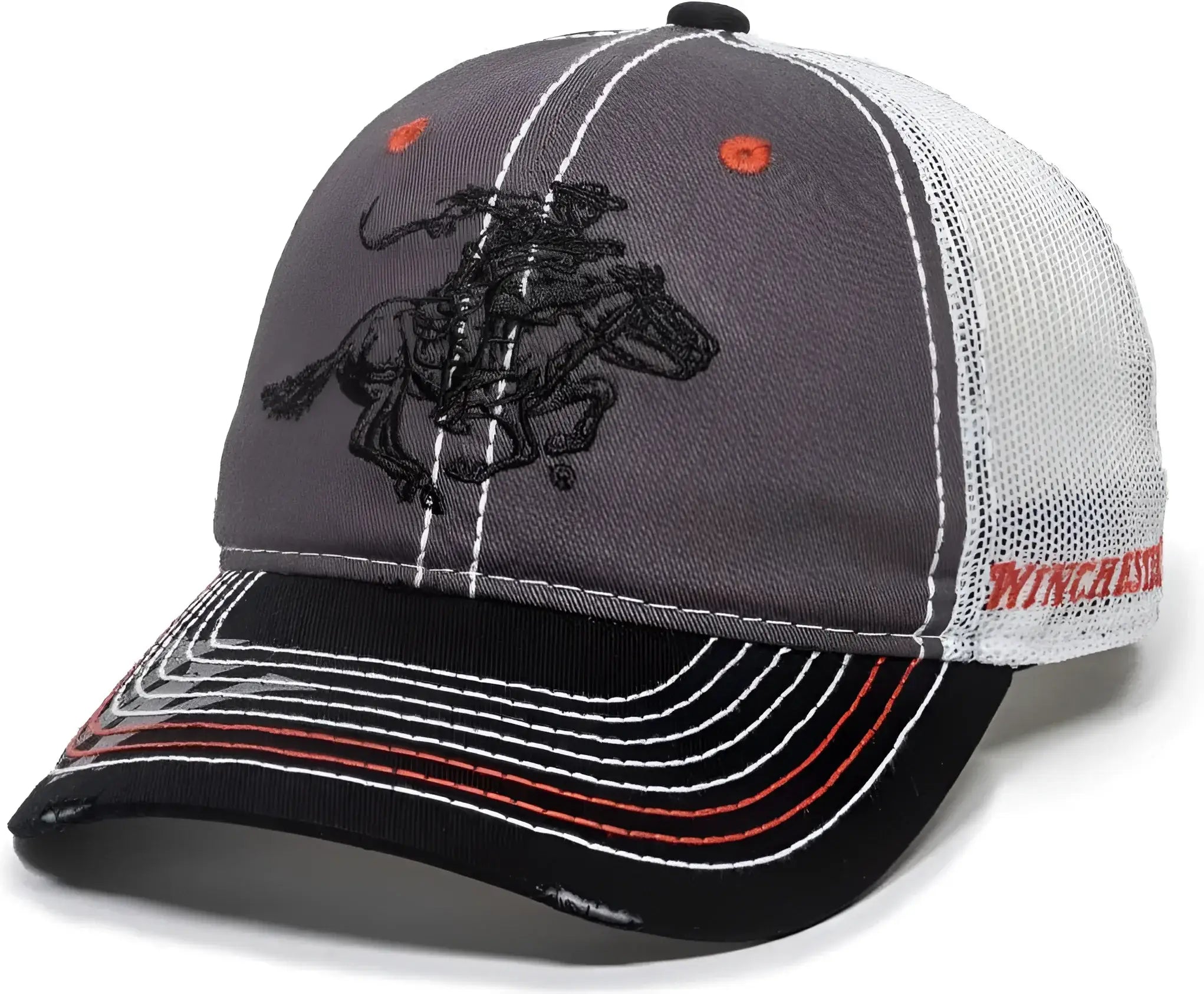 OC Sports WIN35B Winchester Mesh Back Cap - Light Grey Black - Light Gray Black / 6 7/8’’ - 7 1/2’’
