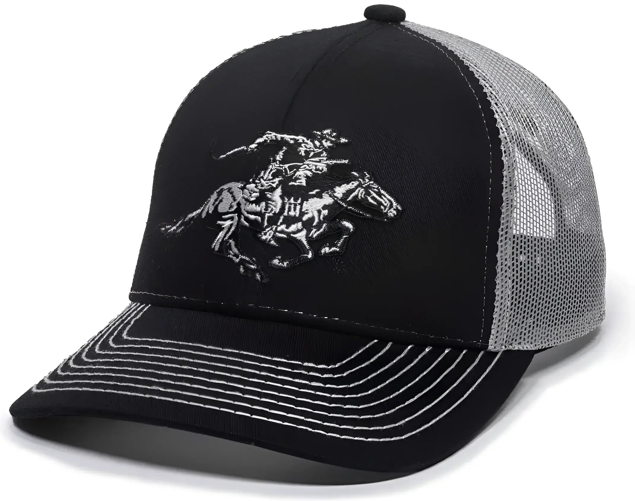 OC Sports WIN46B Winchester Mesh Back Cap - Black Light Grey - Black Light Gray / 6 7/8’’ - 7 1/2’’