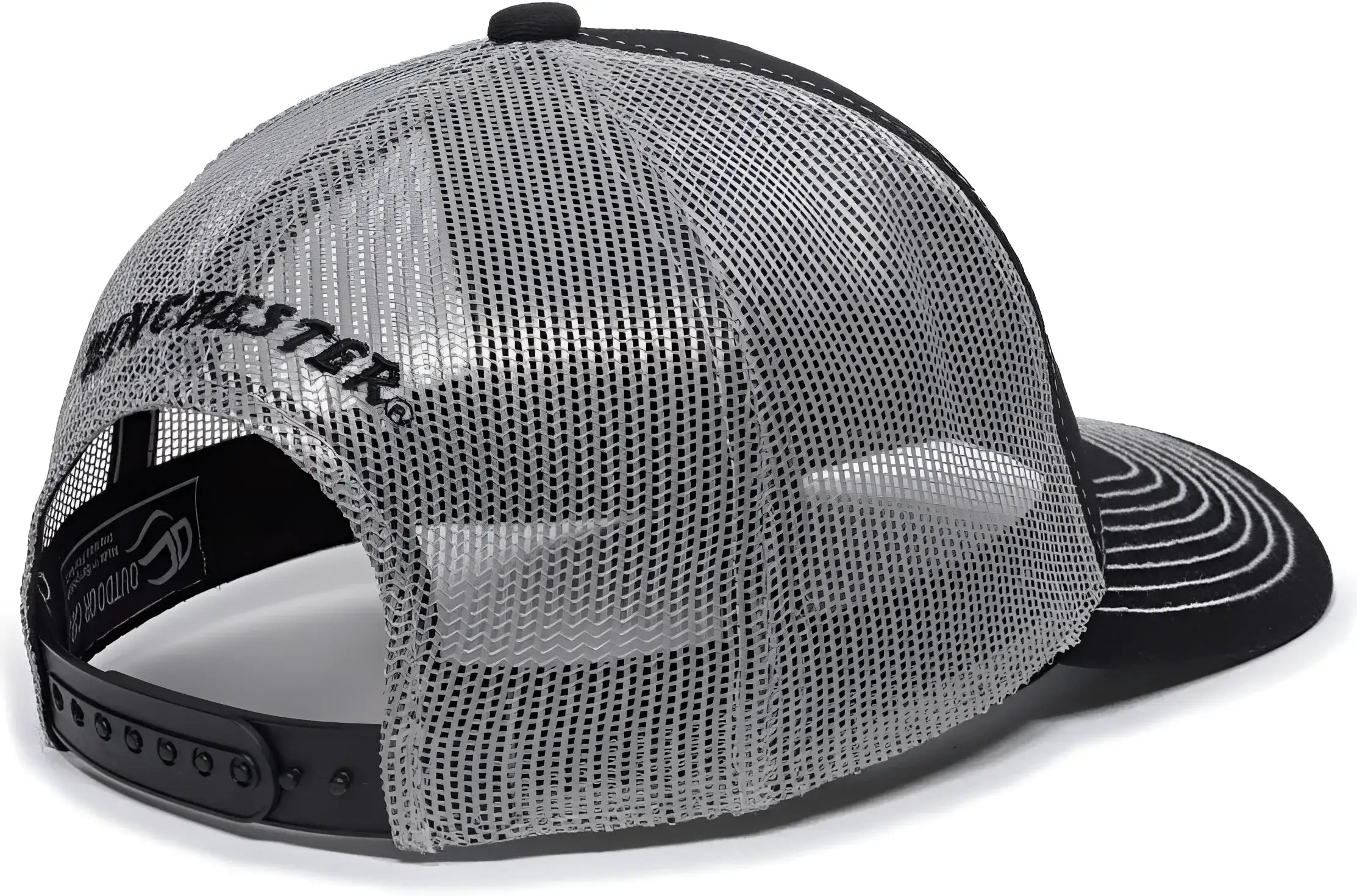 OC Sports WIN46B Winchester Mesh Back Cap - Black Light Grey - Black Light Gray / 6 7/8’’ - 7 1/2’’
