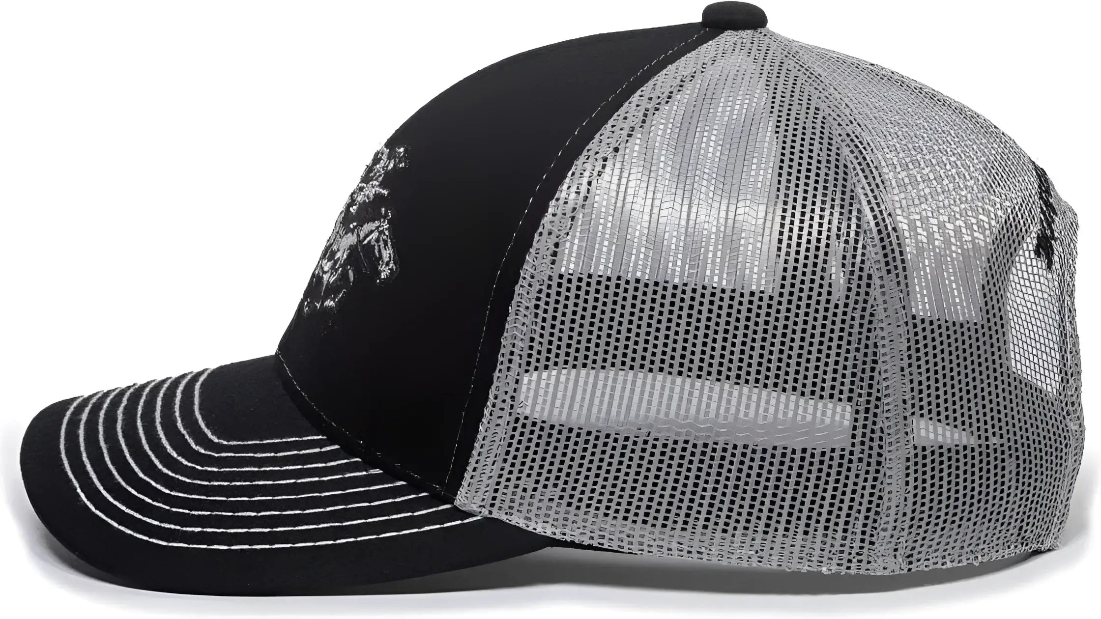OC Sports WIN46B Winchester Mesh Back Cap - Black Light Grey - Black Light Gray / 6 7/8’’ - 7 1/2’’