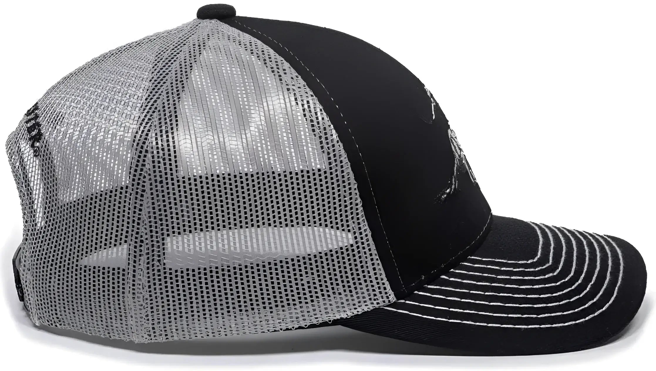 OC Sports WIN46B Winchester Mesh Back Cap - Black Light Grey - Black Light Gray / 6 7/8’’ - 7 1/2’’