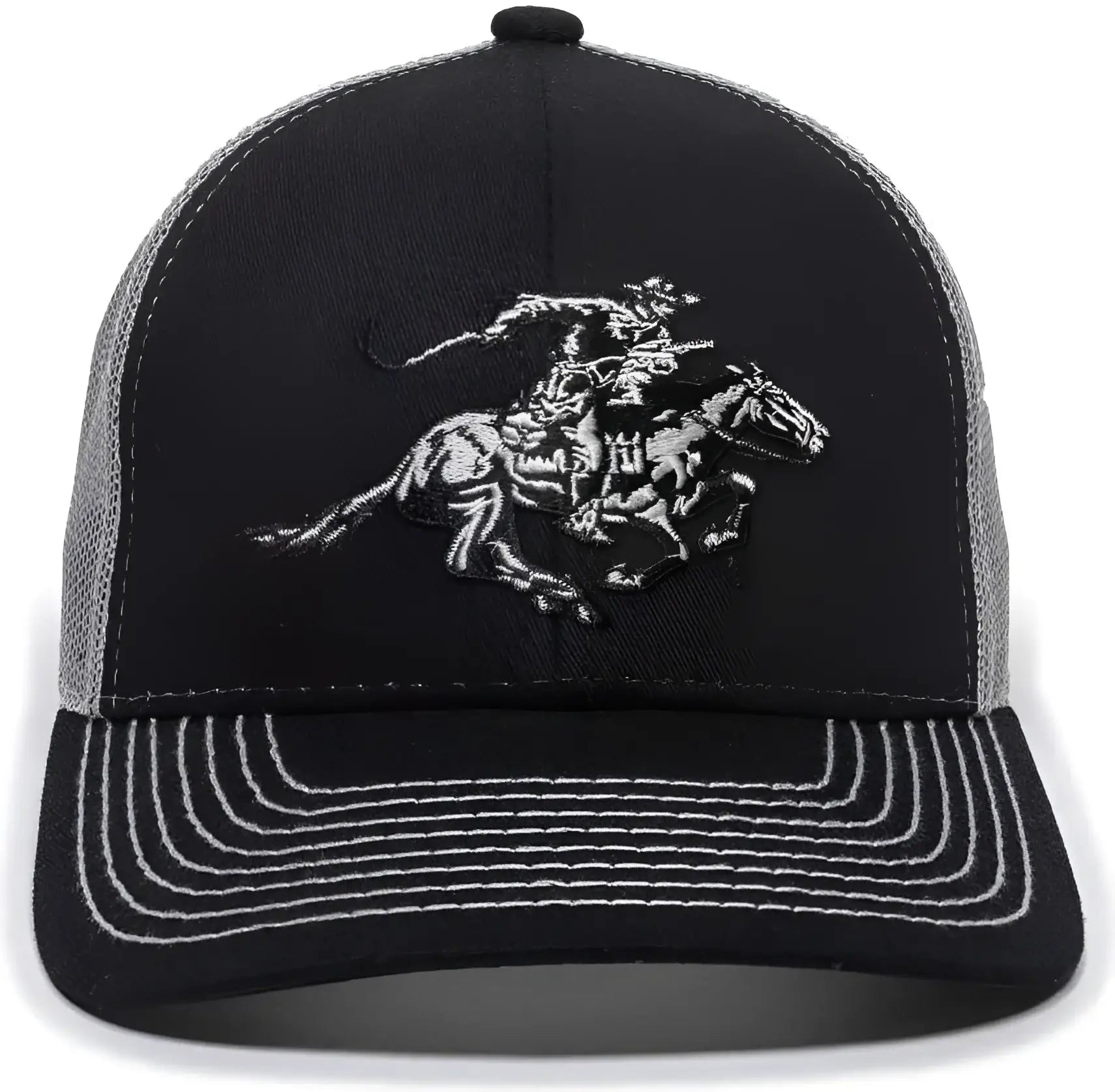 OC Sports WIN46B Winchester Mesh Back Cap - Black Light Grey - Black Light Gray / 6 7/8’’ - 7 1/2’’