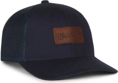 OC Sports WRA-103 Wranger Leather Patch Trucker Cap - Navy Navy - Navy / OSFM
