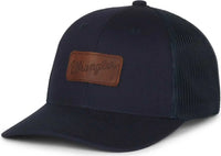 OC Sports WRA-103 Wranger Leather Patch Trucker Cap - Navy Navy - Navy / OSFM