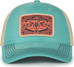 OC Sports WRA-123 Wranger Cattle Skull Mesh Back Cap - Teal Bone - Teal Bone / OSFM