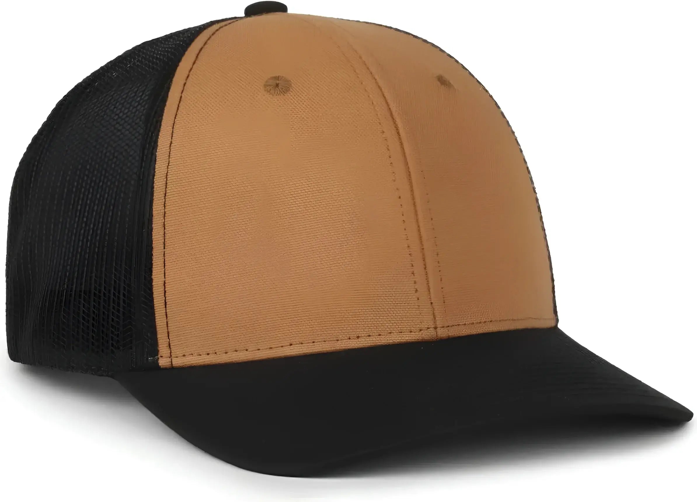 OC Sports WRA-201M Wranger Canvas Trucker Cap - Brown Black Black - Brown Black / OSFM