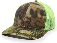 OC Sports OC771CAMO Adjustable Mesh Back Cap - Kryptek Highlander Neon Yellow | HIT a Double