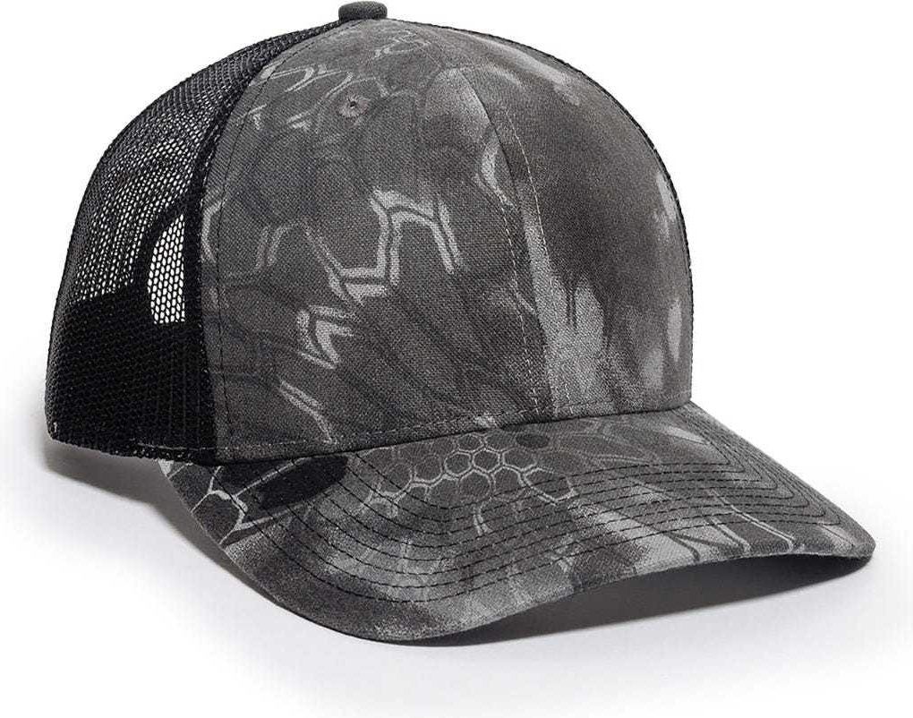 OC Sports OC771CAMO Adjustable Mesh Back Cap - Kryptek Raid Black | HIT a Double