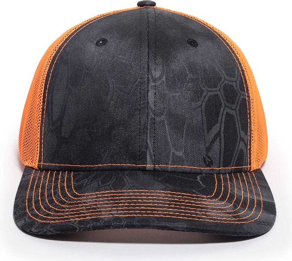 OC Sports OC771CAMO Adjustable Mesh Back Cap - Kryptek Typhon Neon Orange | HIT a Double