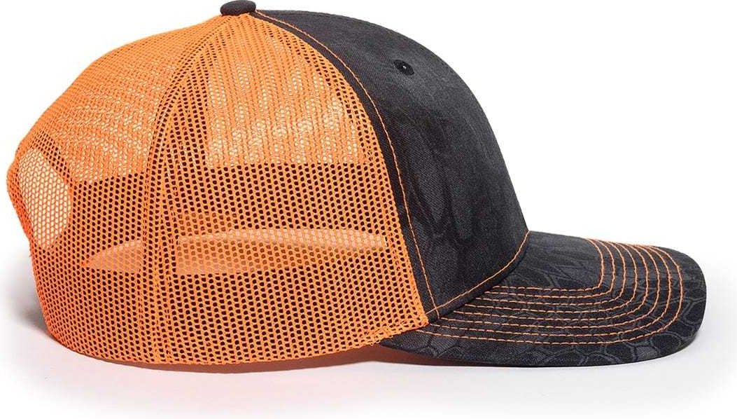 OC Sports OC771CAMO Adjustable Mesh Back Cap - Kryptek Typhon Neon Orange | HIT a Double