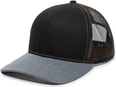 OC Sports OC771 Adjustable Mesh Back Cap - Black Generic Camo Heathered Gray | HIT a Double