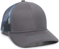 OC Sports OC771 Adjustable Mesh Back Cap - Charcoal Blue Generic Camo | HIT a Double