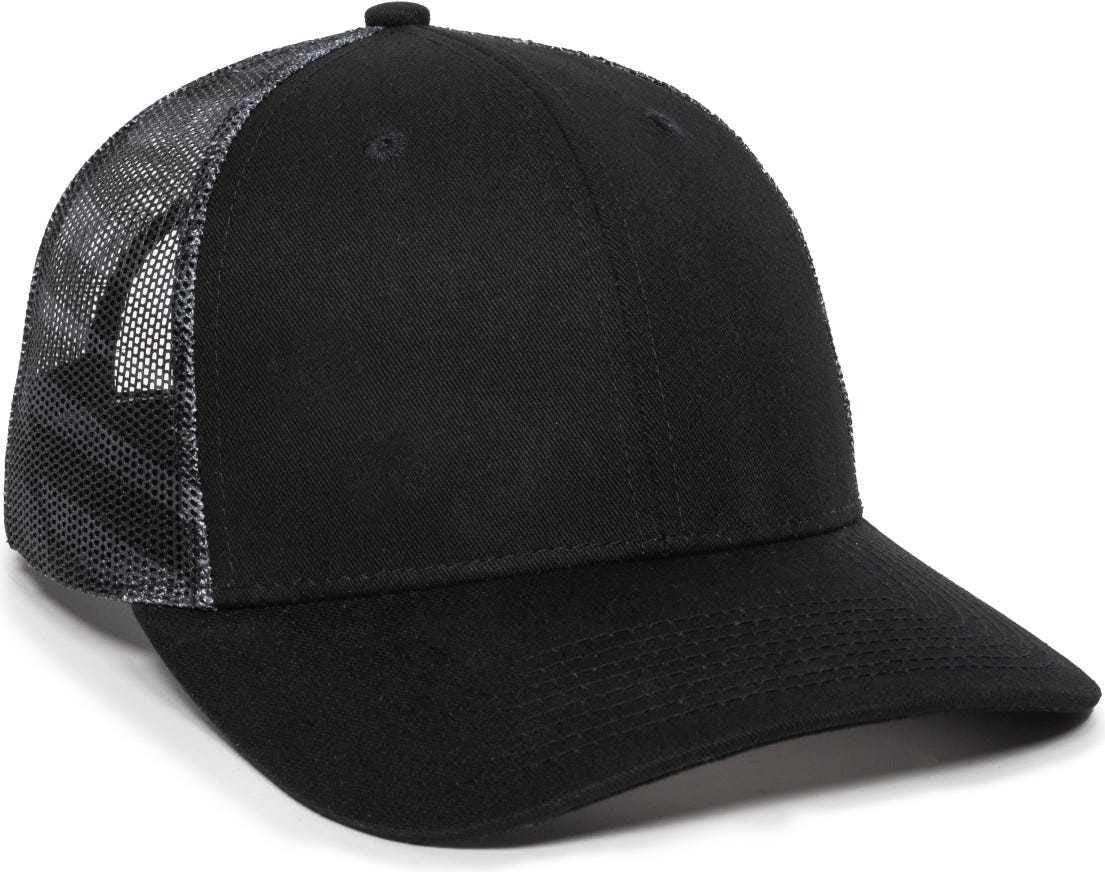 OC Sports OC771PM Mesh Back USA Flag Cap - Black Black USA - HIT a Double - 1