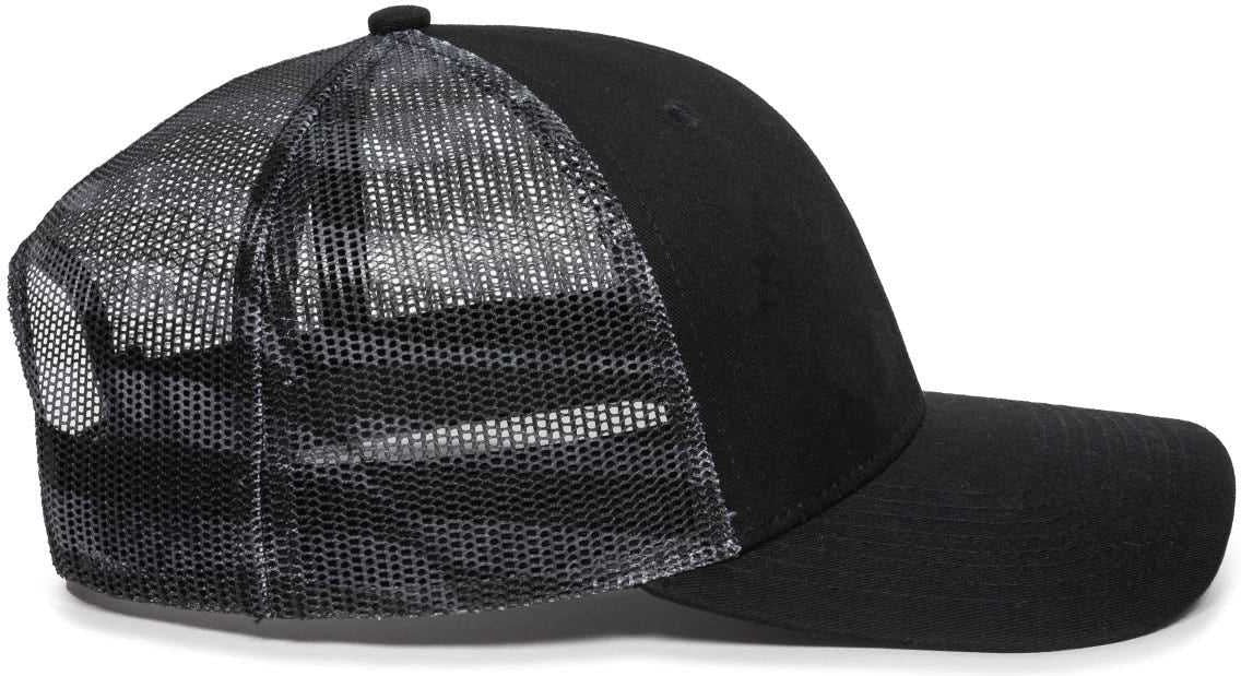 OC Sports OC771PM Mesh Back USA Flag Cap - Black Black USA | HIT a Double