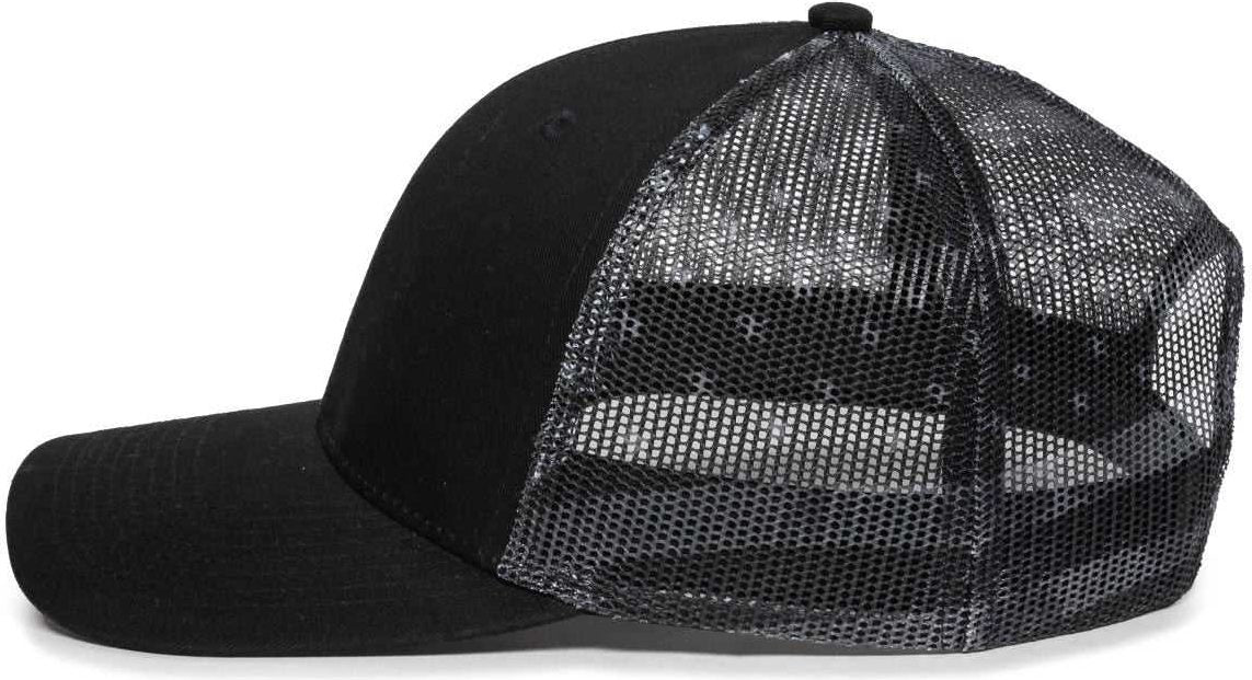 OC Sports OC771PM Mesh Back USA Flag Cap - Black Black USA | HIT a Double