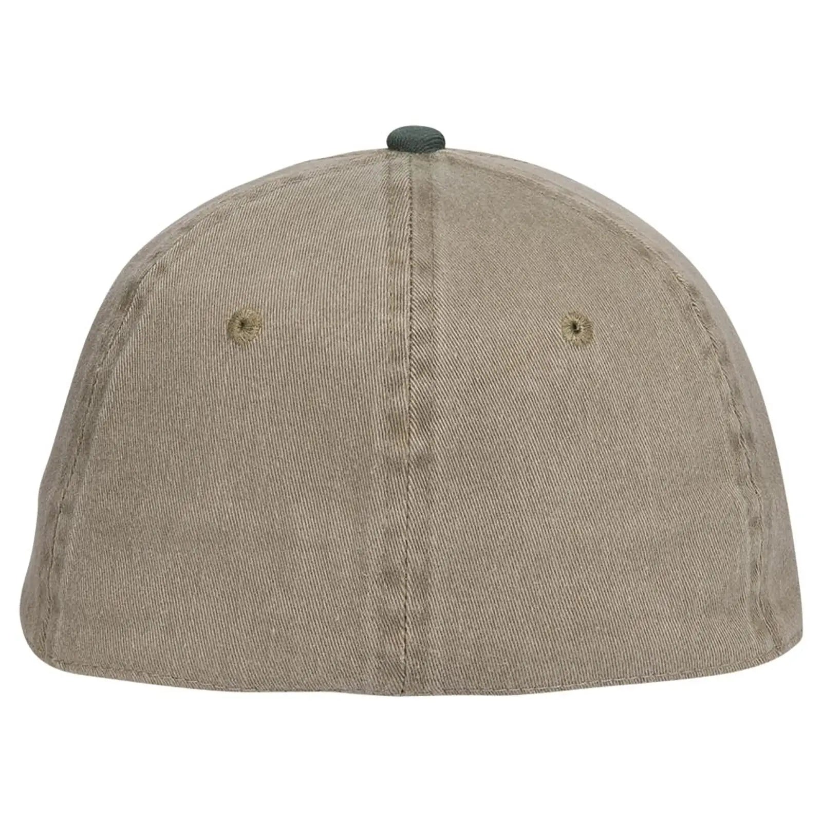 OTTO 10-271 ’OTTO Flex’ Fitted 6 Panel Low Profile Dad Cap - Dk.Grn/Kha - Dk.Grn/Kha / 7’’ - 7 1/4’’