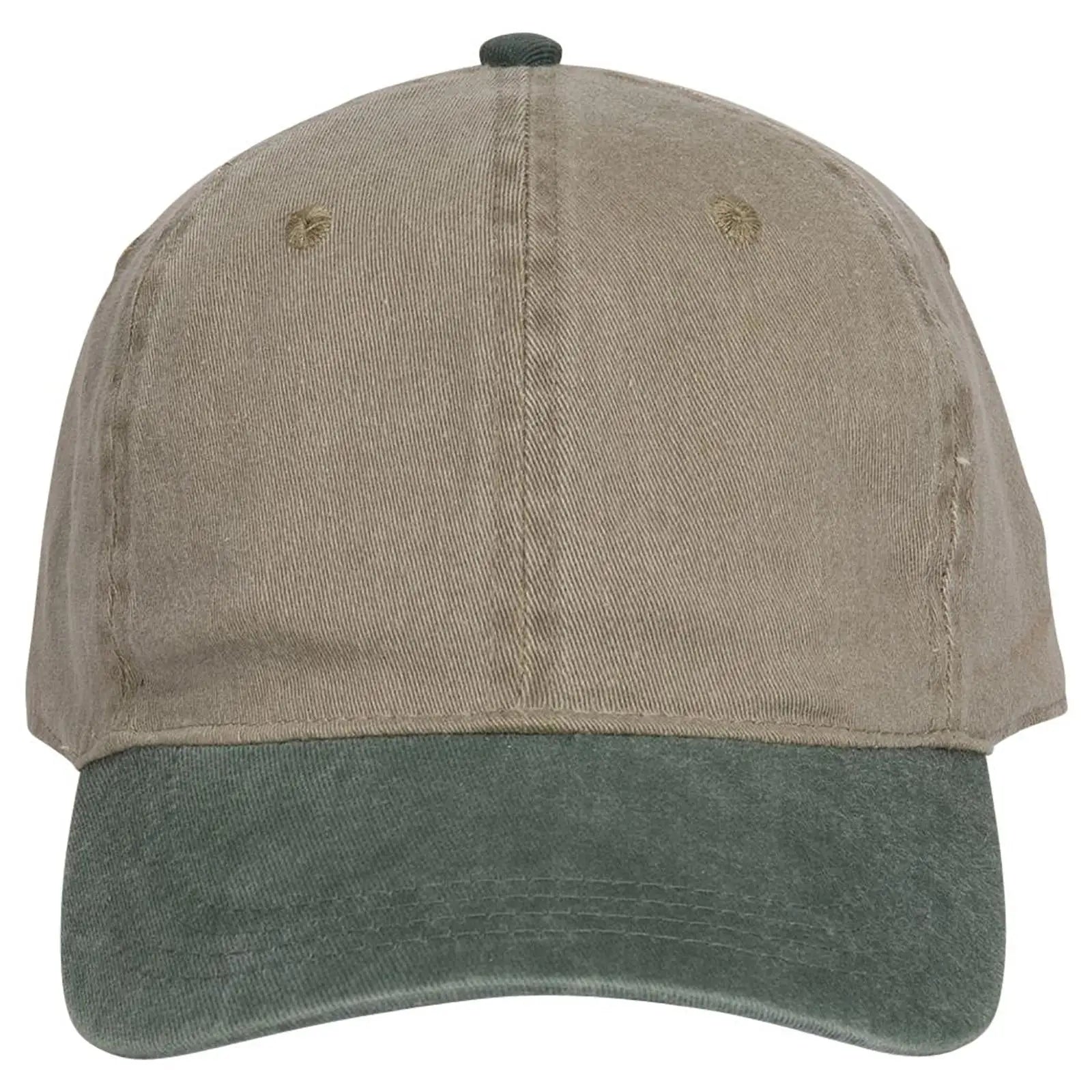 OTTO 10-271 ’OTTO Flex’ Fitted 6 Panel Low Profile Dad Cap - Dk.Grn/Kha - Dk.Grn/Kha / 7’’ - 7 1/4’’