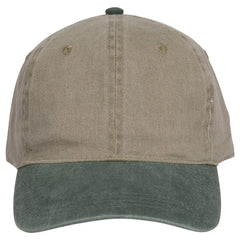 OTTO 10-271 ’OTTO Flex’ Fitted 6 Panel Low Profile Dad Cap - Dk.Grn/Kha - Dk.Grn/Kha / 7’’ - 7 1/4’’
