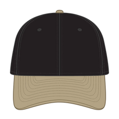 OTTO 10-271 ’OTTO Flex’ Fitted 6 Panel Low Profile Dad Cap - Kha/Blk - Kha/Blk / 7 3/8’’ - 7 5/8’