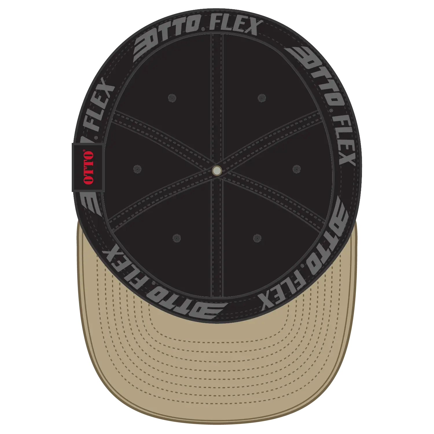 OTTO 10-271 ’OTTO Flex’ Fitted 6 Panel Low Profile Dad Cap - Kha/Blk