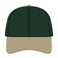 OTTO 10-271 ’OTTO Flex’ Fitted 6 Panel Low Profile Dad Cap - Kha/Dk.Grn - Kha/Dk.Grn / 7 3/8’’ - 7 5/8’