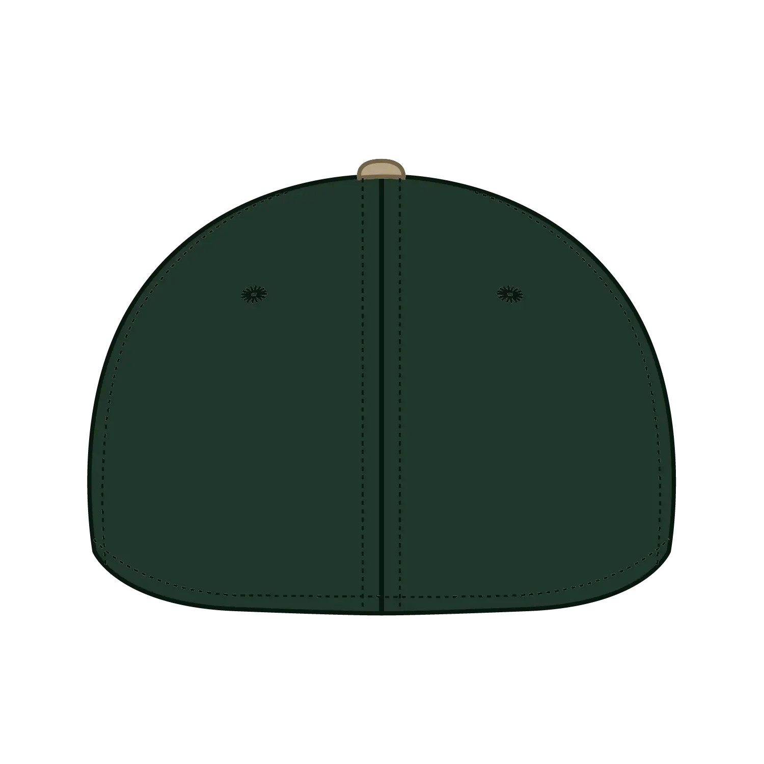 OTTO 10-271 ’OTTO Flex’ Fitted 6 Panel Low Profile Dad Cap - Kha/Dk.Grn