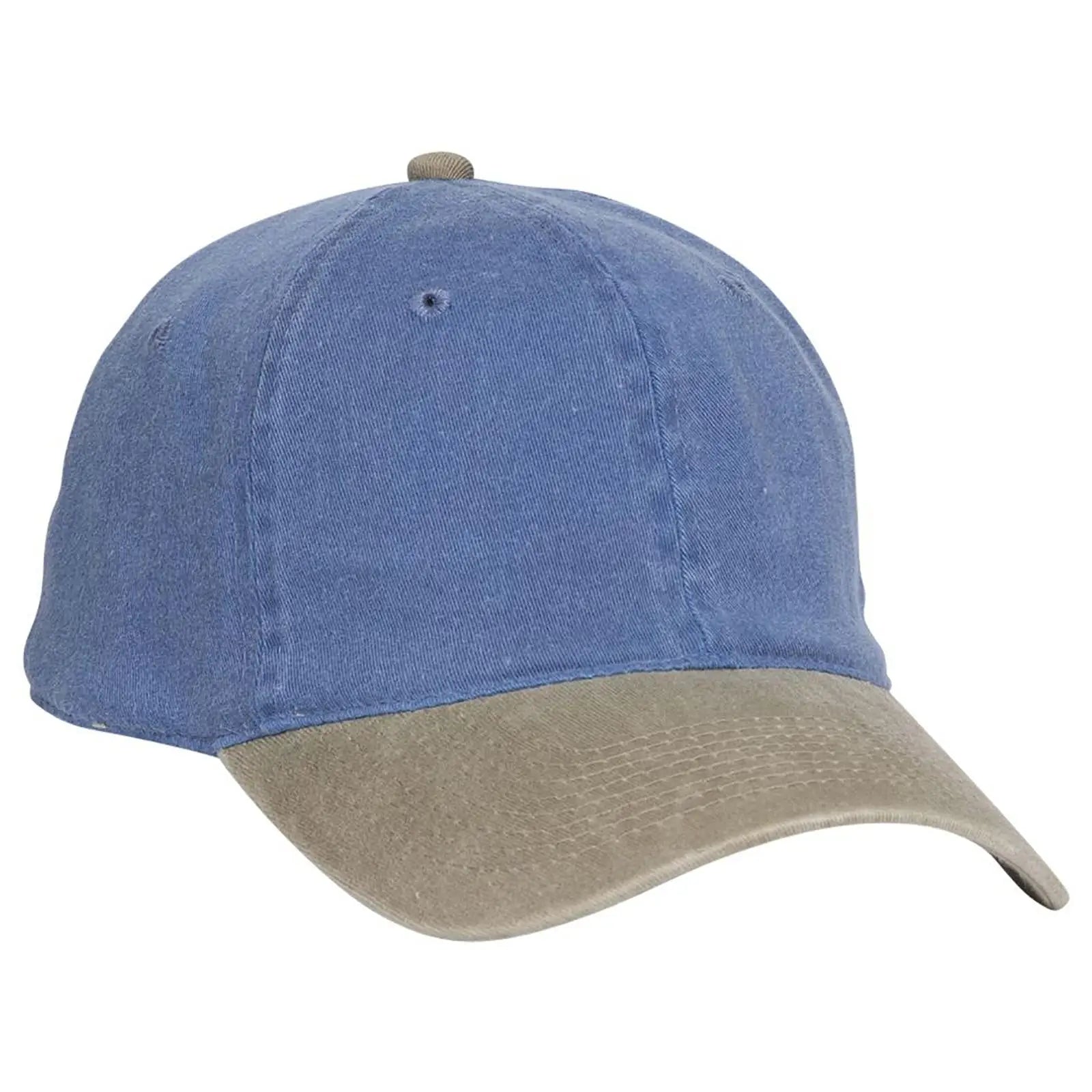 OTTO 10-271 ’OTTO Flex’ Fitted 6 Panel Low Profile Dad Cap - Kha/Sk.Blu