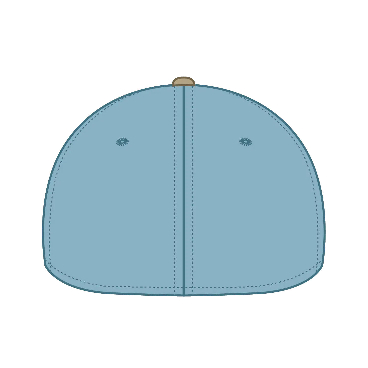 OTTO 10-271 ’OTTO Flex’ Fitted 6 Panel Low Profile Dad Cap - Kha/Sk.Blu