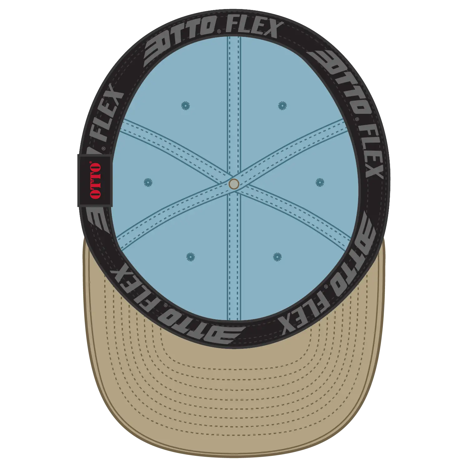 OTTO 10-271 ’OTTO Flex’ Fitted 6 Panel Low Profile Dad Cap - Kha/Sk.Blu