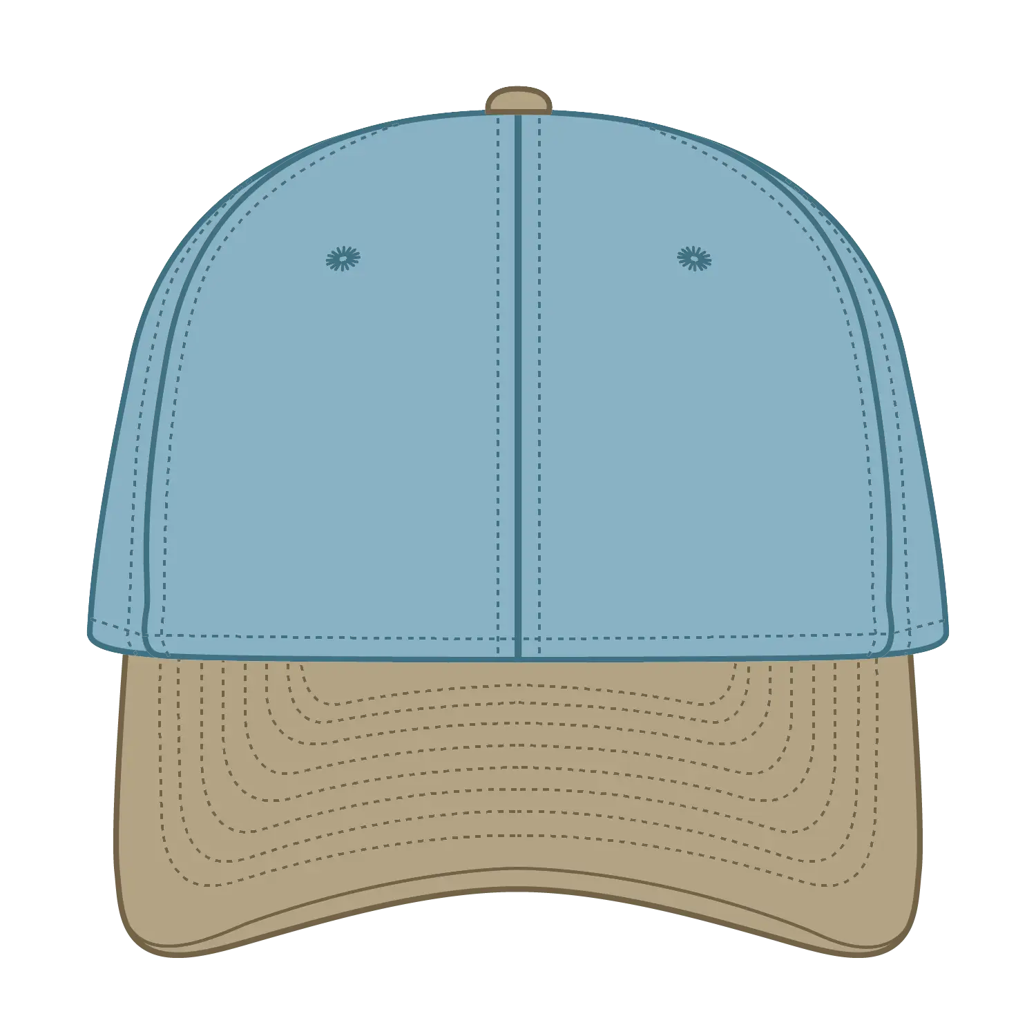 OTTO 10-271 ’OTTO Flex’ Fitted 6 Panel Low Profile Dad Cap - Kha/Sk.Blu - Kha/Sk.Blu / 7 3/8’’ - 7 5/8’