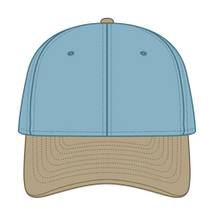 OTTO 10-271 ’OTTO Flex’ Fitted 6 Panel Low Profile Dad Cap - Kha/Sk.Blu - Kha/Sk.Blu / 7 3/8’’ - 7 5/8’