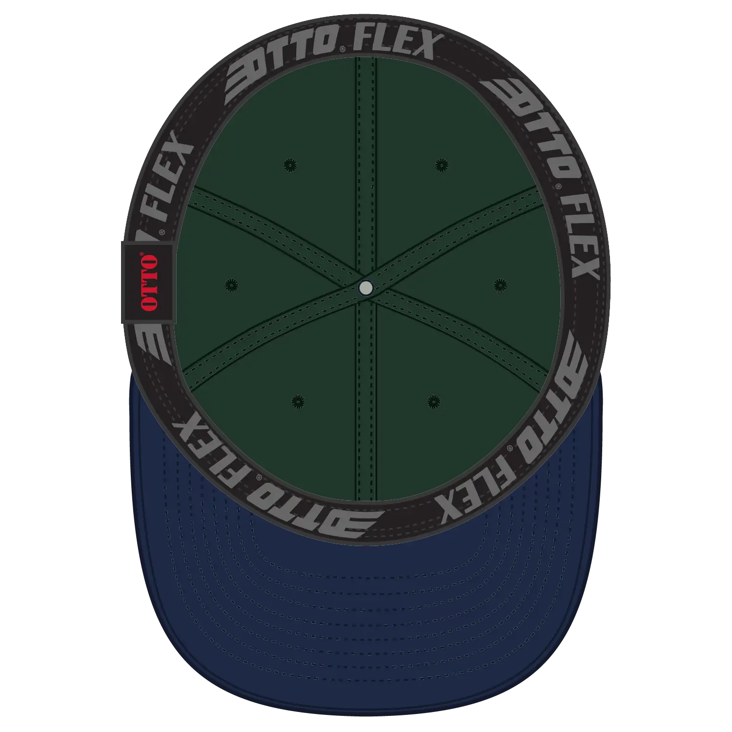 OTTO 10-271 ’OTTO Flex’ Fitted 6 Panel Low Profile Dad Cap - Nvy/Dk.Grn