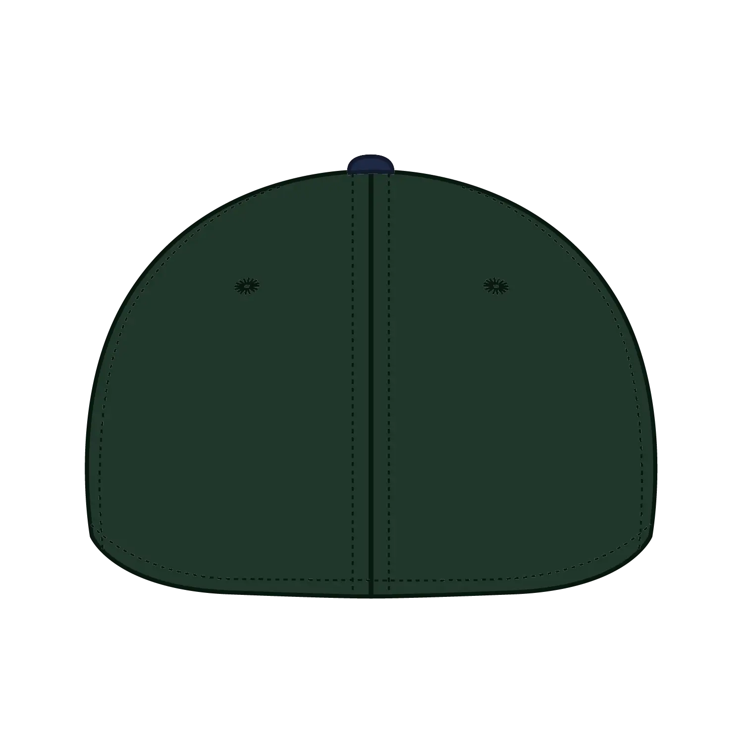 OTTO 10-271 ’OTTO Flex’ Fitted 6 Panel Low Profile Dad Cap - Nvy/Dk.Grn