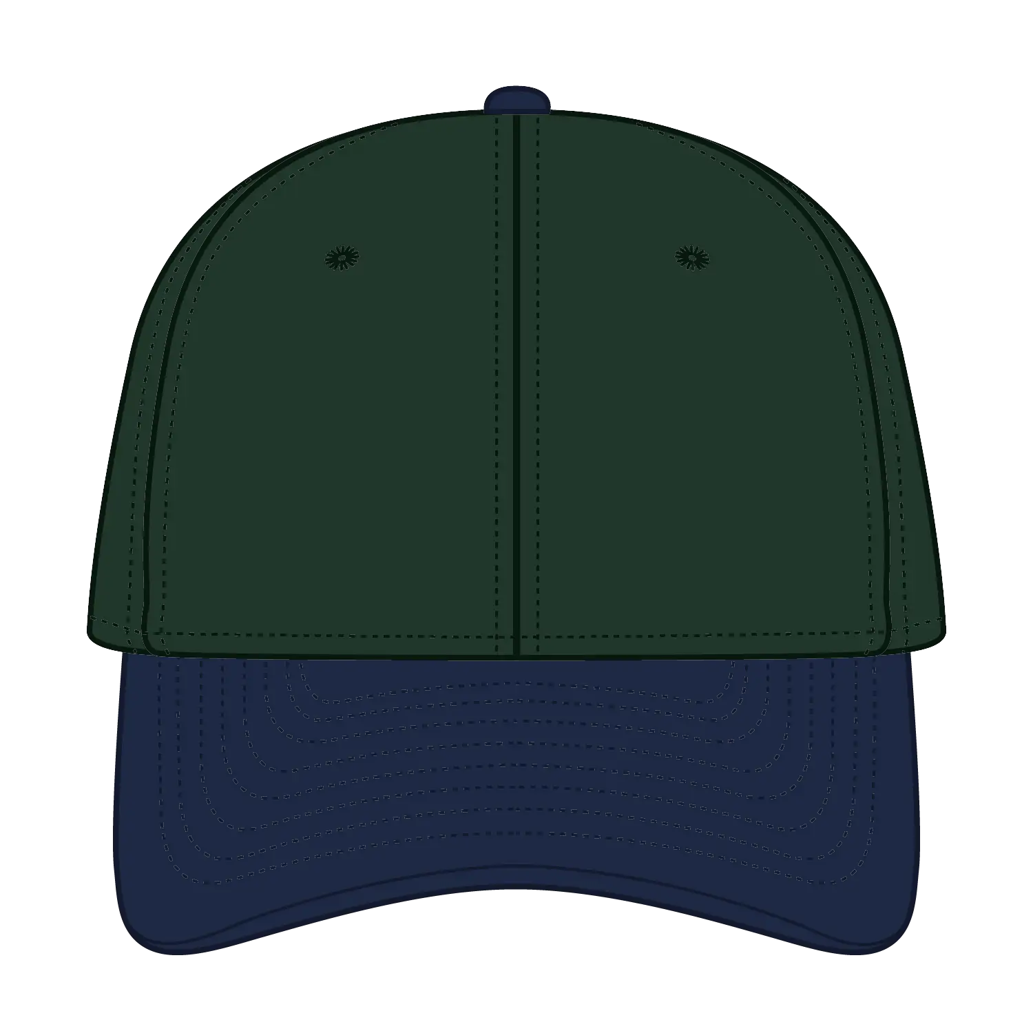 OTTO 10-271 ’OTTO Flex’ Fitted 6 Panel Low Profile Dad Cap - Nvy/Dk.Grn - Nvy/Dk.Grn / 7 3/8’’ - 7 5/8’