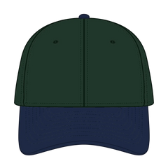 OTTO 10-271 ’OTTO Flex’ Fitted 6 Panel Low Profile Dad Cap - Nvy/Dk.Grn - Nvy/Dk.Grn / 7 3/8’’ - 7 5/8’