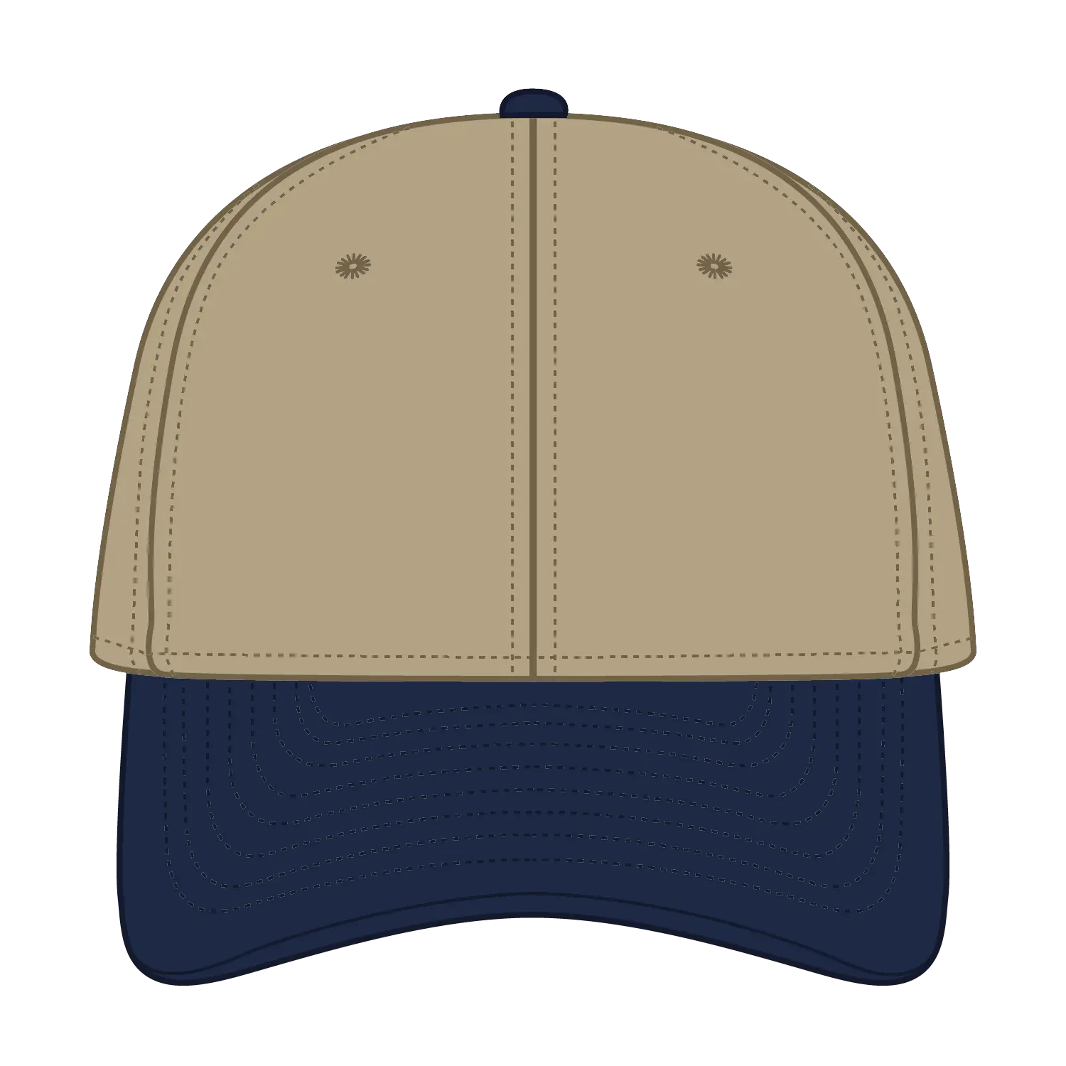 OTTO 10-271 ’OTTO Flex’ Fitted 6 Panel Low Profile Dad Cap - Nvy/Kha - Nvy/Kha / 7 3/8’’ - 7 5/8’
